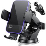 Wireless Car Charger,【7 Colored LED Backlit】 Mosurr 15W Auto Clamping Phone Holder Car Mount Charger for iPhone 16 15 14 13 12 Mini Pro Max 11, Samsung Galaxy S24 Ultra S23 S22 S21+ S10+ Note 20, etc