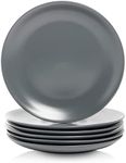 10 Strawberry Street Wazee Matte 10.5" Coupe Dinner Plate, Set of 6, Charcoal Gray