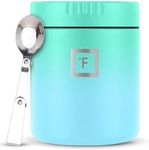 IRON °FLASK Thermos for Hot Food & Soup - 13.5oz Insulated Food Jar with Foldable Spoon for Kids & Adults - Leak Proof, Stainless Steel, Storage, Lunch Container Boxes, Canteen, Double Walled