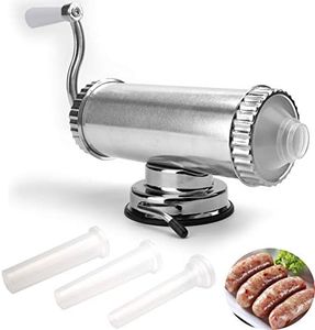 Lawei 2 LBS Sausage Stuffer - Horizontal Kitchen Stuffing Maker Stainless Steel Meat Sausage Machine for Household Commercial