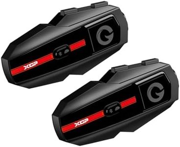 XGP Motorcycle Bluetooth Headset V5.2 with Music Sharing, 2-Way Motorcycle Helmet Bluetooth with IP67 Waterproof, Motorcycle Communication Systems with Hi-FI Speakers for ATV/Snowmobile/Ski, 2 Pack
