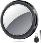 QCOQ Air Tracker Tag 1 Pack Black, Bluetooth Trackers Work with Apple Find My (iOS Only), Smart Tag with Protective Case/Keychain/Lanyard, Item Finders for Luggage/Key/Suitcases, Replaceable Battery