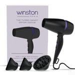 Winston Turbo Smart Hair Dryer 2200W for Men and Women with Diffuser & Concentrator, Professional Fast Drying with 2 Speed/ 3 Settings with Cool Shot - All Hair Types - 1 Year Warranty