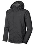 Little Donkey Andy Men's Waterproof Mountain Jacket, Rain Jacket Black Size M