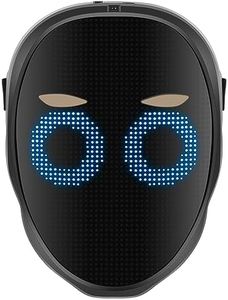 LED Mask 2000mAh Rechargeable Face Transforming LED Mask with Gesture Sensing App Controlled Light UP Mask Customizable Digital Luminous Mask Shining Glow LED Mask for Halloween Costume Cosplay
