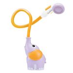 Yookidoo Baby Bath Shower Head - Elephant Bath Toy and Trunk Spout Rinser - for Newborn Babies in Tub Or Sink (Purple)