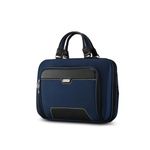 HARISSONS Spartan 12L Water Resistant Vegan Leather Laptop Messenger Bag for Men & Women | Fits 15.6 Inch Laptop with Detachable Shoulder Straps & Slip Through Trolly Handle (Navy)