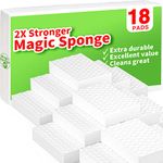 18Pack Magic Eraser Sponge for Cleaning, Extra Durable with 2X Stronger Cleaning Power for All Household Surfaces, Kitchens, Bathrooms, Walls, Shoes, Just Add Water to Erase All Dirt