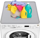 Washer and Dryer Covers for The Top,23.6“ x 23.6"Washer Top Protector,Mini Fridge Silicone Mat,Washable Mat for Top of Washer or Dryer for Home Laundry Room(Grey-23.6“ x 23.6“)