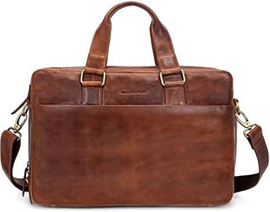 Marc Peter® Sydney Lehrertasche Herren Leder Vintage Aktentasche Laptoptasche Bürotasche Businesstasche groß XXL Umhängetasche Bräun