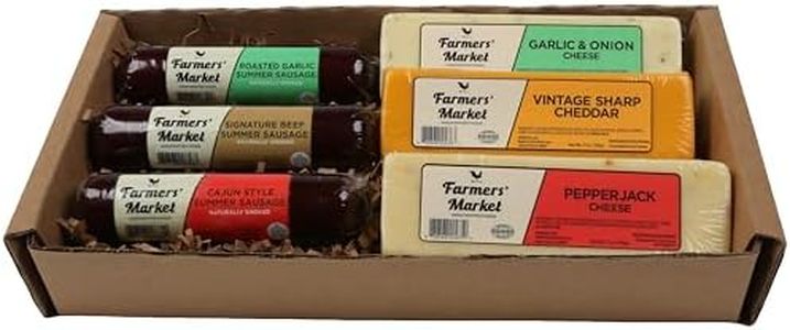 Farmers' Market, Cellar Reserve, and Deli Direct, Charcuterie Box Gifts and Gift Basket Assortments, Wisconsin Cheese, Hickory Smoked Meat, Shelf Stable, Gourmet Meat and Cheese Platter, Large