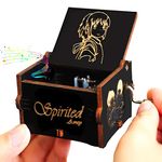 PATPAT® Wooden Spirited Away Music Box Hand Crank Music Box Wooden Music Box Gift Vintage Chihiro Figure Engraved Music Box Kids Toy Desk Decoration