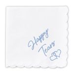 W&F GIFT Mother Of The Bride Gifts Something Blue For Bride On Wedding Day Handkerchief, Happy Tears X 1 (Brown), 6" x 6"