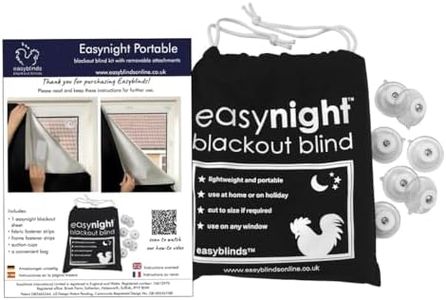 easynight Portable Travel Blackout Blind, Size XXL for Windows max 3 x 1.45m (Others Available), Suction Cups and self-Adhesive Fasteners, Cut to Any Shape and Size, Patented Design for Full Blackout