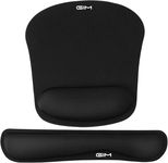 GIM Keyboard Mouse Wrist Rest, Keyboard Wrist Support Mouse Mat Set Memory Foam Ergonomic Wrist Pad Wrist Cushion Anti-Slip for Gaming Computer Notebook Home Office (Black)