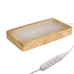 Dorrsoz Adjustable Crystal Light Display Base for Art Glass 5.9 inch Wood(Rectangle)