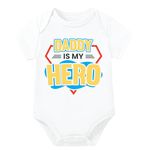 Lillypupp Cotton Body Suit For New Born Baby Boy Girl Made To Express Love For Fathers/Daddies. Daddy Is My Hero Half Sleeves Romper Bodysuit Clothes For Infant Toddler Boys Girls.