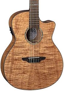 Luna Guitars High Tide Grand Concert Nylon 6 String Acoustic/Electric Guitar, Right, Mahogany (HT EXM NYL)