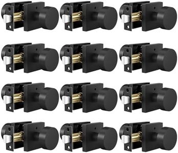 Goldenwarm Black Door Knobs Interior, Zinc Alloy Privacy Door Knob for Bedroom & Bathroom, Matte Black Interior Door Knobs with Emergency Release, Adjustable & Reversible - 12 Pack