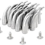 RUBYCA 20 sets 21mm Silver Color Cat Claw Studs and Spikes Metal Screw Back Leather-craft Findings