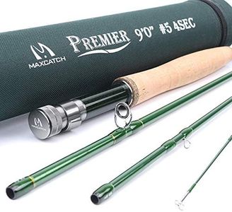 Maxcatch 3-12wt Medium-Fast Action Premier Fly Rod-IM8 Carbon Blank for High Performance,with AA Cork Grip Hard Chromed Guides and Rod Tube (V-Premier, 9' 8wt)