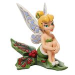 Enesco Jim Shore Disney Traditions Peter Pan Tinker Bell Sitting on Holly Figurine, 5 Inch, Multicolor