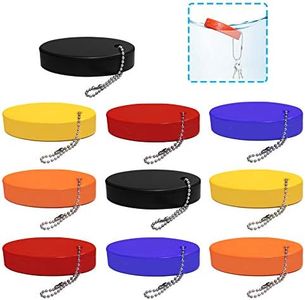 AFUNTA Foam Floating Keychain, 10 Pcs Oval Foam Float Key Chain for Outdoor Sports, Fishing, Boating - Orange/Yellow/Black/Blue/Red