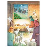 Caspari Manger and Shepherds Advent Calendar Greeting Card - 1 Card & Envelope