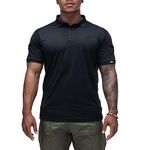 IDOGEAR Tactical Polo Shirt Short Sleeve Quick Dry Performance Golf Shirt Regular Fit T-Shirt with Moisture-Wicking (as1, Alpha, l, Regular, Regular, Black)