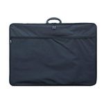 Artway A1 Art Portfolio Case - Art Storage Folder with Carry Handle/Shoulder Strap, Internal/External Pockets and Internal Securing Strap (No Rings) - Black