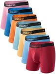 Separatec Dual Pouch Men's Underwear Soft Breathable Rayon Made from Bamboo Boxer Briefs Pouch Underwear for Men 7 Pack（XXL,Assorted Colors）