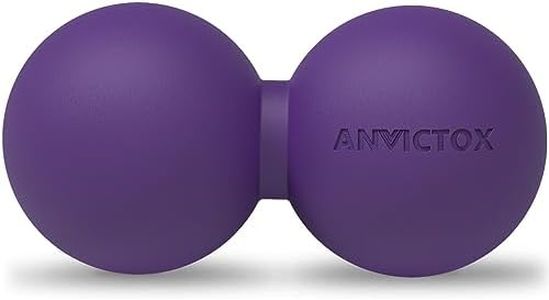 ANVICTOX Peanut Massage Ball, Double Lacrosse Ball for Sore Muscles,Myofascial Release Massager Ball for Deep-Tissue Massage Muscle Knots Yoga Therapy (Purple)