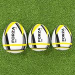 FORZA Rebounder Rugby Ball - Size 3, 4 & 5 Rugby Balls | Improve Reaction Times, Reflexes & Passing Accuracy | Half Rugby Ball | Rugby Training Equipment (Size 4)