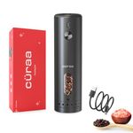 CÜRAA Electric Pepper Grinder with Adjustable Coarseness for Precision Seasoning | Rechargeable, One-Hand Operation | Automatic Pepper Mill for Kitchen | By Chef Sanjyot Keer