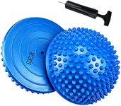 2PCS Hedgehog Balance Pods, Pimples Pilates Ball with Pump, Half Spiky Fitness Domes for Kids Adults Sports, Foot Massage, Stability Training, Muscle Balancing Therapy, Yoga Gymnastics Exercise (D)