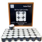 Requisite Needs Tea Light Candles 8 Hour Burn Time White Unscented (Pack of 100)