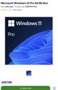 Microsoft Windows 11 Pro /professional 64bit Operating System