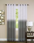 Achim Home Furnishings Essense Grommet Window Curtain Panel, Charcoal, 52 x 63-Inch