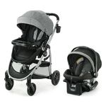 Graco Modes Pramette Travel System, Includes Baby Stroller with True Pram Mode, Reversible Seat, One Hand Fold, Extra Storage, Child Tray and SnugRide 35 Infant Car Seat, Ellington