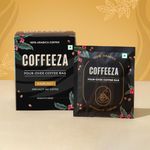 COFFEEZA Hazelnut Flavoured, Single-Serve, Easy Pour-Over Coffee Drip Bags | 100% AA Arabica Coffee | Pack Of 10 Sachets (10 Servings) | Ready to Brew in 2min | Just Pour Hot Water