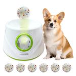 Automatic Dog Ball Launcher with 6 ETPU Tennis Balls, Dog Ball Thrower for Small & Medium Dogs, 3 Adjustable Distance 19-45FT, Interactive Dog Toy Ball Throwing Machine for Indoor/Outdoor