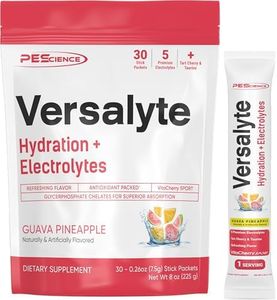 PEScience Versalyte Hydration Packets, Guava Pineapple, Sugar Free Electrolytes Powder with Magnesium, Taurine, Tart Cherry, 30 Count, Trace Minerals