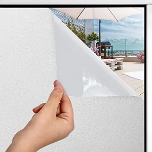 Zulay Home Window Privacy Film - Non Adhesive Opaque Privacy Window Film Glare & UV Protection - Removable DIY Frosted Glass Window Film for Home, Office, Bedroom, Shower (Frosted, 23.4 x 77.1 Inch)