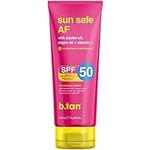 b.tan Sunscreen SPF 50 | Sun Safe AF Body Lotion - Weightless & Quick Absorbing, Vitamin C, Jojoba + Argan Oil, Reef Friendly, Vegan, Cruelty Free 7 Fl Oz