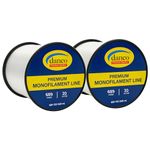 2 Pack 20lb Monofilament Line -1378 Yards Total (689 yds per Spool) - Clear Fishing Line, Freshwater & Saltwater, Strong Abrasion Resistant with Low Memory