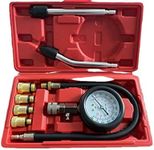 ZJERYL GULL 8PCS Compression Tester, Engine Compression Tester kit Professional Petrol Gas Engine Cylinder Pressure Gauge 0-300 PSI Automotive Tool for Motorcycle Car Truck(Plastic red)