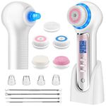 Facial Cleansing Brush Rechargeable with LCD Screen,Blackhead Remover Vacuum,IPX7 Waterproof 3 in 1 Face Scrubber for Exfoliating, Massaging and Deep Pore Cleansing