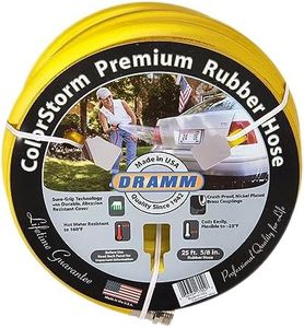 Dramm ColorStorm Premium Rubber Garden Hose, No Kink, Leak Proof Water Hose, Male Female Fittings, Made in USA, Hot & Cold Resistant, 518 Burst PSI, Yellow, 3/4" x100'