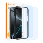 GLASS-M [2 Pack] Anti-Blue Light Screen Protector for iPhone 16 Pro, No Bubble Blue Light Blocking Tempered Glass, 9H Hardness Anti Fingerprint Easy Installation kit