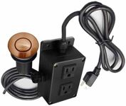 Strictly Sinks Dual Outlet Garbage Disposal Air Switch Kit – Sink Top Waste Disposer Control Box with Stainless Steel Push Button, 15A, 125/250V, for Kitchen Sink or Countertop (Copper)